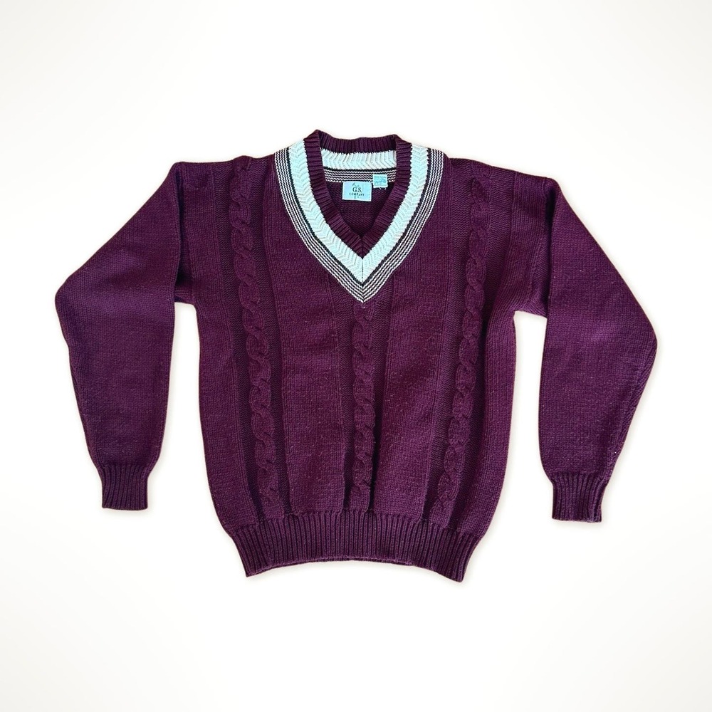 Vintage Burgundy Tennis Sweater Men’s size M-L
